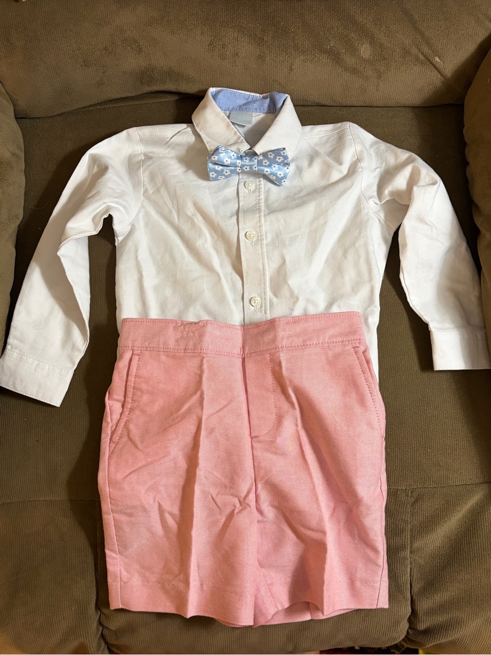 Edgehill Collection Sweet Boy's 3 Piece Dress Set-Button-Down Bow Tie Shorts 24M